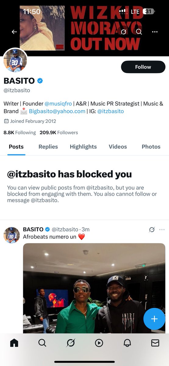 This bastard <a href="/itzbasito/">BASITO</a> blocked me ..na ogun go kpai you