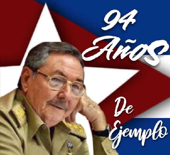 Lo felicito por su 94 cumpleaños. Le deseo mucha salud y larga vida para que continúe 
 guiando nuestros esfuerzos por construir un mejor país bajo la divisa eterna de que ¡Si se puede!
#RaúlEsRaúl