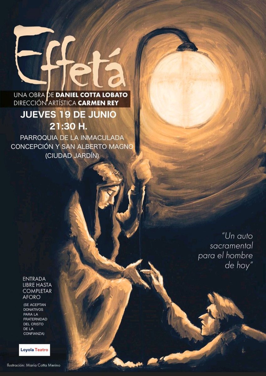 El día del #Corpus volvemos con Effetá, el auto sacramental del siglo XXI de <a href="/DanielCotta7/">Daniel Cotta</a> 
Os esperamos en la Parroquia de Ciudad Jardín 

<a href="/LoyolaCultura/">Loyola Cultura - Loyola Life</a> 
<a href="/LoyolaAnd/">Universidad Loyola</a>