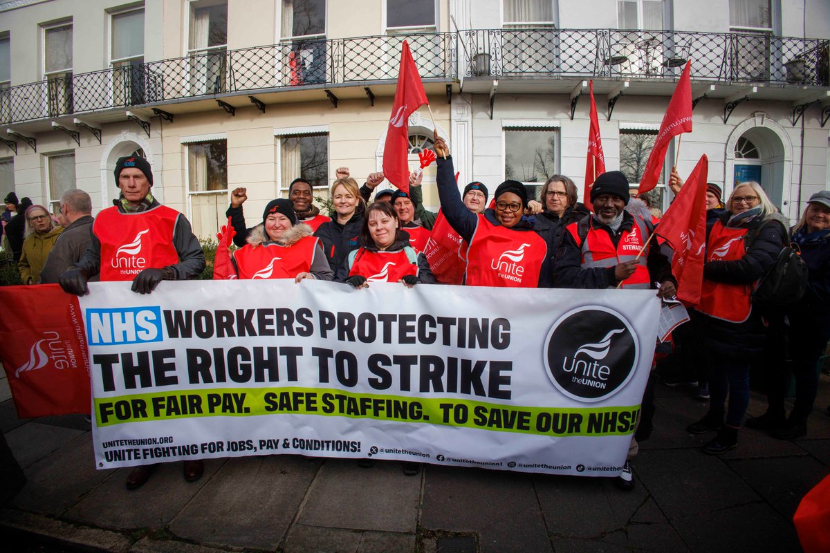 Sharon Graham (@unitesharon) on Twitter photo 🪧Unite members at <a href="/CUH_NHS/">Cambridge University Hospitals NHS</a> to protest against huge job cuts.
These huge cuts are a blunt tool that risks damaging patient care, quality and waiting times.
<a href="/unitetheunion/">Unite the union: join a union</a> stands firmly against these cuts. The members demonstrating have our full support. #SaveOurNHS 🪧⤵️ 🪧Unite members at <a href="/CUH_NHS/">Cambridge University Hospitals NHS</a> to protest against huge job cuts.
These huge cuts are a blunt tool that risks damaging patient care, quality and waiting times.
<a href="/unitetheunion/">Unite the union: join a union</a> stands firmly against these cuts. The members demonstrating have our full support. #SaveOurNHS 🪧⤵️