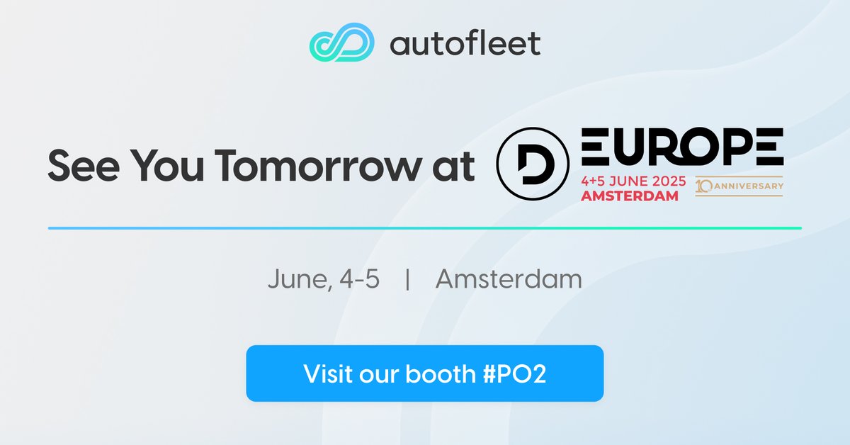 See you tomorrow at #DeliverEurope2025

Itay and Elad are eager to discuss the ins and outs of last-mile delivery for retailers and demonstrate how Autofleet can optimize operations, lower miles driven by over 10%, and ensure over 95% accurate ETA at any scale

Use this link to