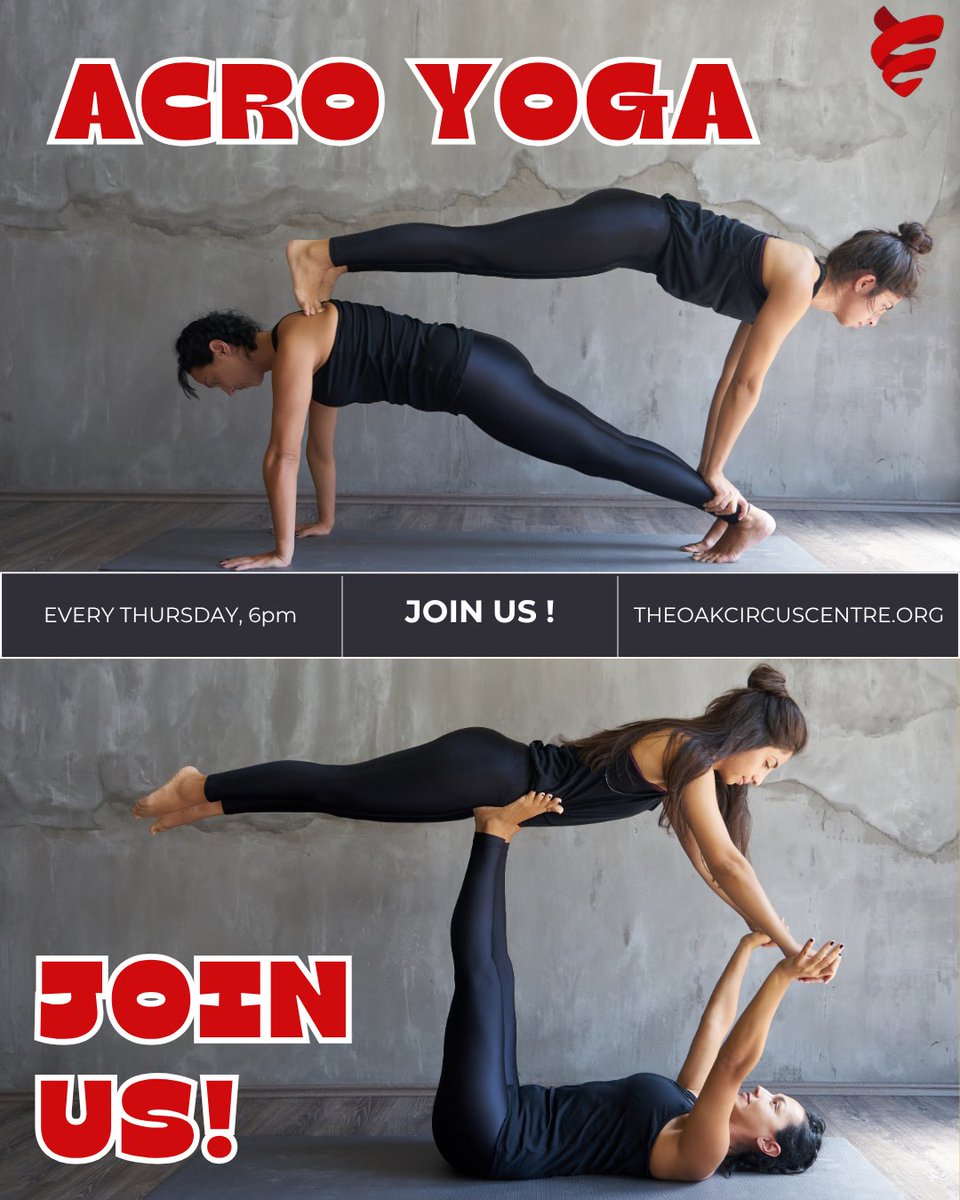 🌟 Ready to take your yoga off the mat? Join us every Thursday at 6pm for Acro Yoga at The Oak Circus Centre!

Acro Yoga blends balance, strength &amp; trust in a fun, supportive space. No partner? No problem. Come as you are &amp; connect through movement.

🎟️ theoakcircuscentre.org/acro-yoga-clas…