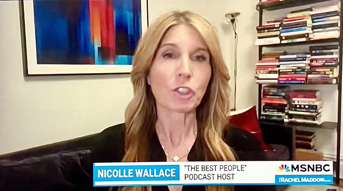 Room Rater (@ratemyskyperoom) on Twitter photo Love the art. Peek of pillow. Turn on lamp. Would prefer fewer horizontal books. 9/10 <a href="/NicolleDWallace/">Nicolle Wallace</a> Love the art. Peek of pillow. Turn on lamp. Would prefer fewer horizontal books. 9/10 <a href="/NicolleDWallace/">Nicolle Wallace</a>