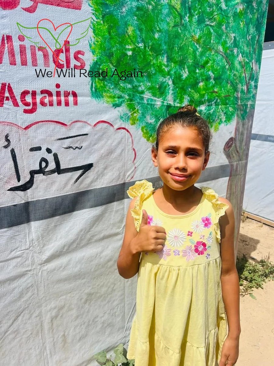 👍 Meet Lana Hamdan Suleiman Doushan💛
Age: 9 years old (3rd grade)
Father: A prisoner of war
Current residence: A tent in a sports field

Lana lives in a tent after being displaced multiple times across southern Gaza. Her father was captured during their displacement journey,