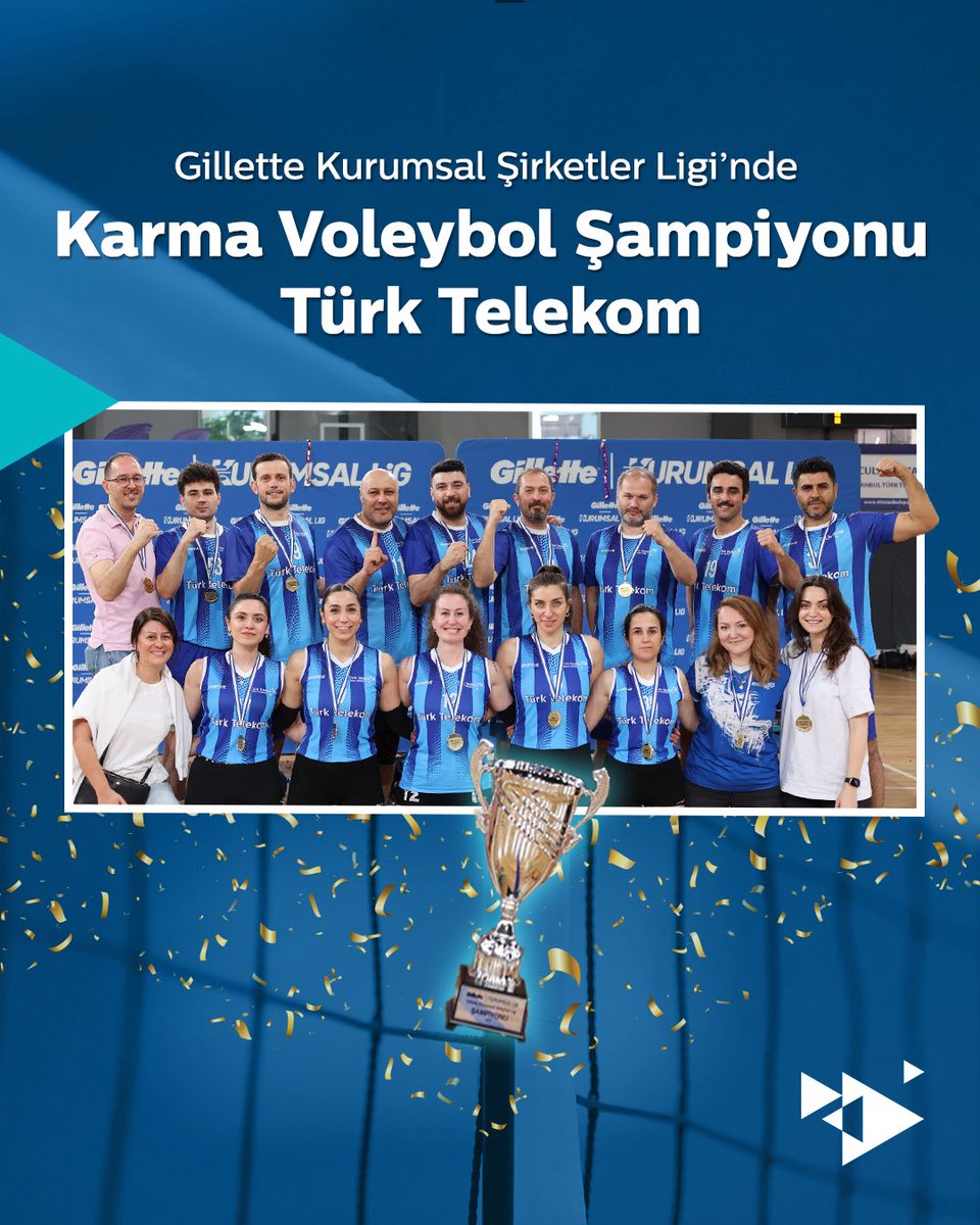 Türk Telekom Karma Voleybol Takımımız, Gillette Kurumsal Şirketler Ligi final maçında Milli Reasürans'ı 3-1 mağlup ederek şampiyon oldu! Namağlup şekilde kupaya uzanan oyuncularımız ve teknik ekibimizi gönülden tebrik ediyoruz.
 
#TürkTelekom #DeğerliHissettirir