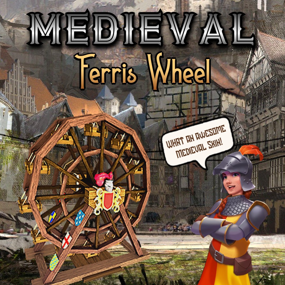 RCT_Touch's tweet photo. The Medieval Ferris Wheel Skin will ensure the Ferris Wheel fits right into your Medieval section!
#ChangeItUp https://t.co/DdLMbrzVRG