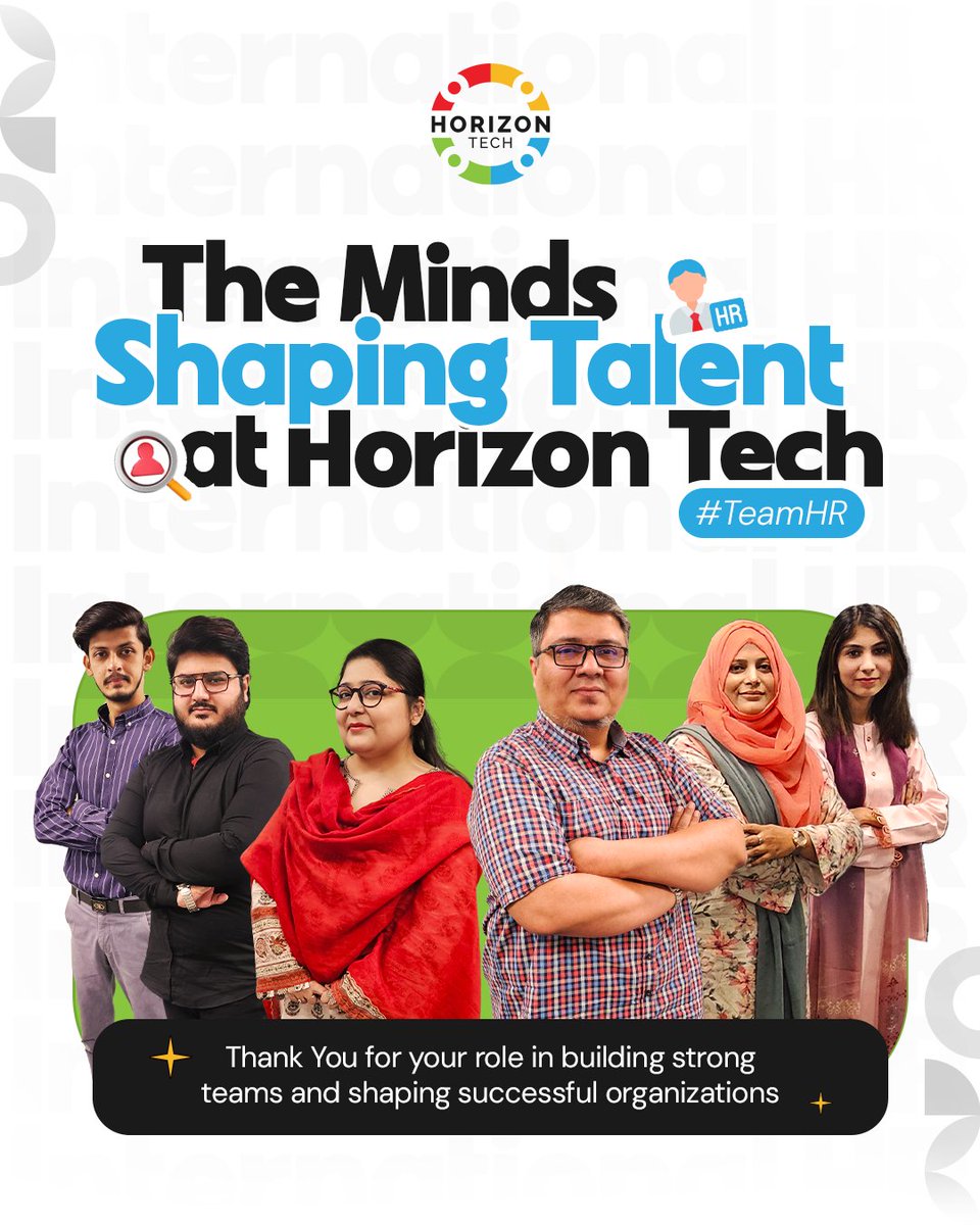 horizontechbpo's tweet image. Meet the minds behind Horizon Tech’s talent.
Our HR team drives growth, fosters culture, and keeps our teams strong and connected.

We appreciate your unwavering dedication.

#TeamHR #ShapingTalent #WorkforceExcellence #HorizonTech