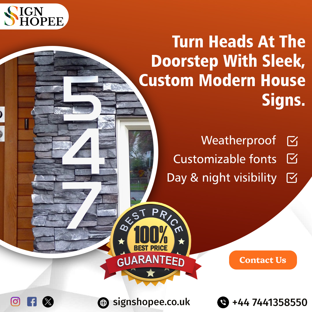 SignShopeeuk's tweet image. Sleek, stylish, and personalized—modern #house #signage enhances curb appeal.
#ModernHouseSign #HomeDesign #CurbAppeal #MinimalistStyle #ExteriorDecor #HouseNumberSign #signshopee #signshopeederby #signshopeeengland #england #derby 

Call:- +44 7441358550
signshopee.co.uk/modern-house-s…