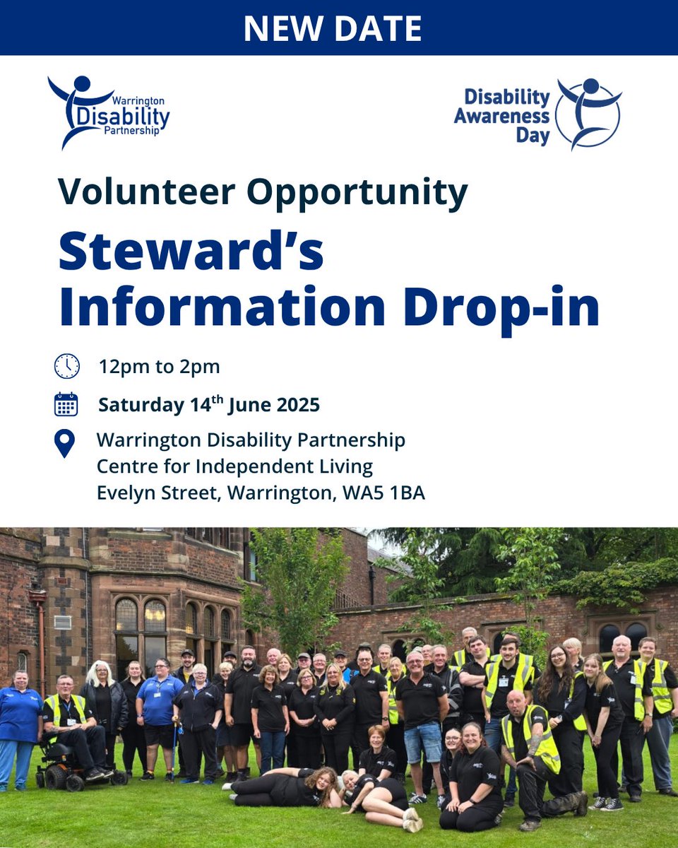 Thinking about volunteering as a Disability Awareness Day steward?
 
Come along to our information event on June 14th at the Centre for Independent Living. Drop in any time between 12pm &amp;  2pm.

Meet some of our stewards, find out what it's all about, and enjoy free refreshments!