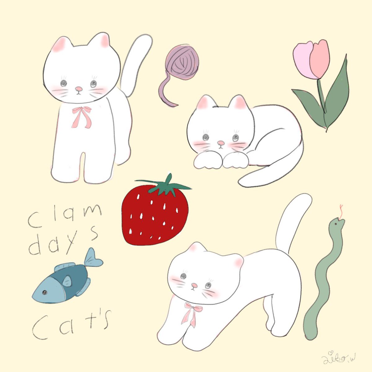 w_aiko's tweet photo. 癒し系🍓🌷🐟🧶🐍🍇🎾🦴🐞 https://t.co/o1pikYZCWB