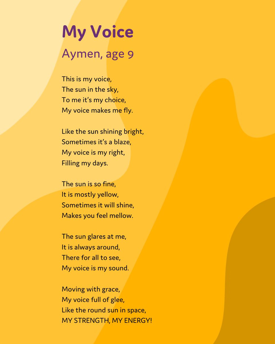 CoramVoice's tweet photo. All this week we'll be highlighting some of the winners of #Voices25. Today the winner of the primary category, Aymen, and his brilliant poem 'My Voice'. https://t.co/JCwBvcsgRv