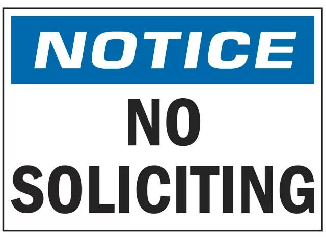 Don't want to deal with solicitors? The easiest thing you can do to not be disturbed, is place a “No soliciting” sign or sticker on your front door. 

You don't need to open the door for people you don't know. And if you see anything suspicious, do not hesitate to call 9-1-1.