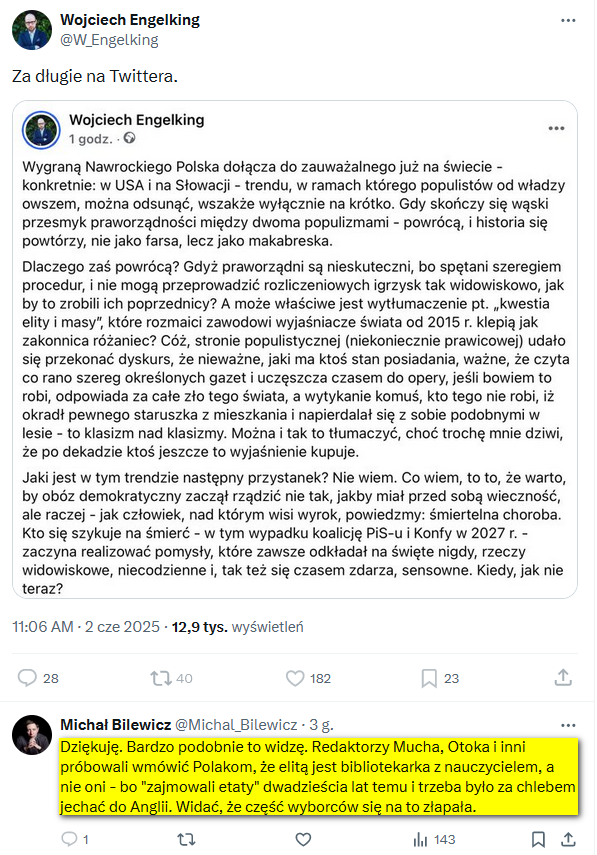 rafalhubert's tweet photo. Potwierdzam, że elitą Polski są ciężko pracujący ludzie, a nie osobopostacie pokroju @Michal_Bilewicz którzy żyją jak pączki w maśle z dotacji wypłacanych im przez mafię w garniturach i wykonujący usłużnie wszystkie jej polecenia. 

My bez nich przeżyjemy, oni bez nas zdechną z głodu. 

A jeśli ktoś uważa inaczej to zacznijmy od wyłączenia zagranicznych i rządowych dotacji dla tej hołoty. Zobaczmy jak długo pociągną. Dil?