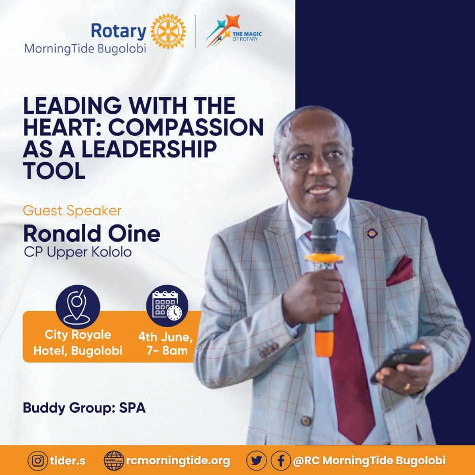 #Tiders (@rcmorningtide) on Twitter photo "Compassion as a Leadership Tool", 4th/06/'25, 7-8am, City Royale Hotel, Bugolobi. <a href="/RCUpperKololo/">Rotary Club of Upper Kololo</a> <a href="/rckira1/">Rotary Club of Kira</a> <a href="/RKitante/">Rotary Club of Kitante</a> <a href="/Rotary_Bukoto/">Rotary Club of Bukoto</a> <a href="/RotaryKiwatule/">Rotary Club of Kiwatule</a> <a href="/RCKSI/">Rotary Club of Kampala Ssese Islands</a> <a href="/KampalaMetro/">Rotary Kampala Metropolitan-D9213</a> <a href="/RotaryClubofSu2/">Rotary Club of Sunrise Kampala</a> <a href="/oldrcm88/">RC Muyenga</a> <a href="/easy_ivan/">Ivan Mutibwa</a> <a href="/najjerarotary/">Rotary Club of Najjeera - D9213</a> <a href="/rcbnuganda/">Rotary Club of Bweyogerere Namboole</a> <a href="/RotaryKlaCity/">Rotary Club of Kampala City</a> <a href="/RCKla7Hills/">Rotary Club of Kampala 7 Hills</a> <a href="/EClubNaguru/">Rotary E-Club (Naguru)</a> "Compassion as a Leadership Tool", 4th/06/'25, 7-8am, City Royale Hotel, Bugolobi. <a href="/RCUpperKololo/">Rotary Club of Upper Kololo</a> <a href="/rckira1/">Rotary Club of Kira</a> <a href="/RKitante/">Rotary Club of Kitante</a> <a href="/Rotary_Bukoto/">Rotary Club of Bukoto</a> <a href="/RotaryKiwatule/">Rotary Club of Kiwatule</a> <a href="/RCKSI/">Rotary Club of Kampala Ssese Islands</a> <a href="/KampalaMetro/">Rotary Kampala Metropolitan-D9213</a> <a href="/RotaryClubofSu2/">Rotary Club of Sunrise Kampala</a> <a href="/oldrcm88/">RC Muyenga</a> <a href="/easy_ivan/">Ivan Mutibwa</a> <a href="/najjerarotary/">Rotary Club of Najjeera - D9213</a> <a href="/rcbnuganda/">Rotary Club of Bweyogerere Namboole</a> <a href="/RotaryKlaCity/">Rotary Club of Kampala City</a> <a href="/RCKla7Hills/">Rotary Club of Kampala 7 Hills</a> <a href="/EClubNaguru/">Rotary E-Club (Naguru)</a>