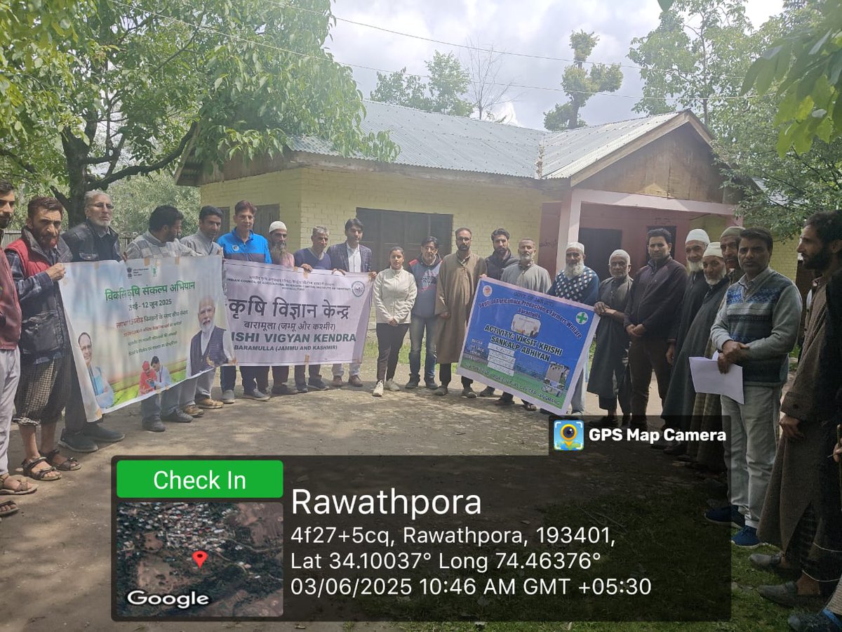 Day 6 of #VKSA engagement with farmers in more villages covering several blocks by #ICARCITHKVKBaramulla teams where active participation was seen  #vksa #atari1icar #ICAR #ViksitKrishiAbhiyan