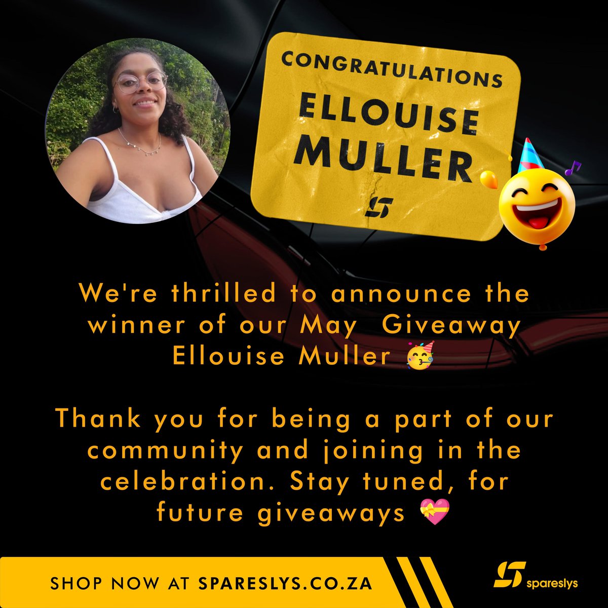 💐 And the winner is…
Elouise Muller!
Congratulations on winning our Mother’s Day Giveaway — your gift bundle is packed with love and style 💖
Thank you to everyone who entered — you made this special. More surprises ahead 🌟
#Spareslys #Giveaway #Parliament #Mbeumo