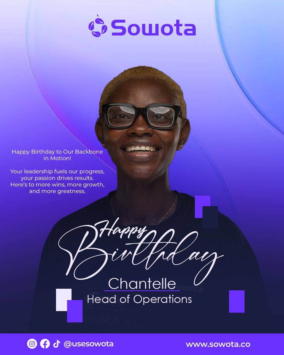UseSowota's tweet photo. Happy Birthday to Our Operations Queen

Today we celebrate the heartbeat of our engine room, the one who keeps the wheels turning, the goods moving, and the chaos organized

Cheers to you, Boss Lady

#HappyBirthday #Team #Sowota #Operations #Queen #BuiltDifferent https://t.co/gWDiuDySlq