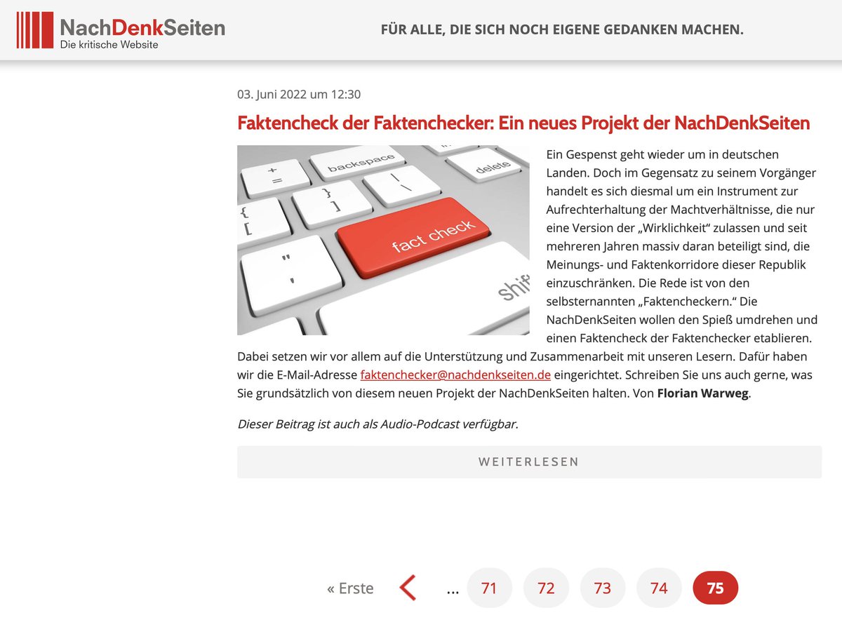 Florian Warweg (@fwarweg) on Twitter photo Gerade durch Zufall darauf gestoßen, dass heute vor genau 3 Jahren mein 1. Artikel <a href="/NachDenkSeiten/">NachDenkSeiten</a> erschien. Es waren bisher 3 sehr intensive, gute & bereichernde Jahre in einem wirklich einmaligen journalistischen Umfeld was Kollegialität, Solidarität & die Inhalte angeht. Gerade durch Zufall darauf gestoßen, dass heute vor genau 3 Jahren mein 1. Artikel <a href="/NachDenkSeiten/">NachDenkSeiten</a> erschien. Es waren bisher 3 sehr intensive, gute & bereichernde Jahre in einem wirklich einmaligen journalistischen Umfeld was Kollegialität, Solidarität & die Inhalte angeht.