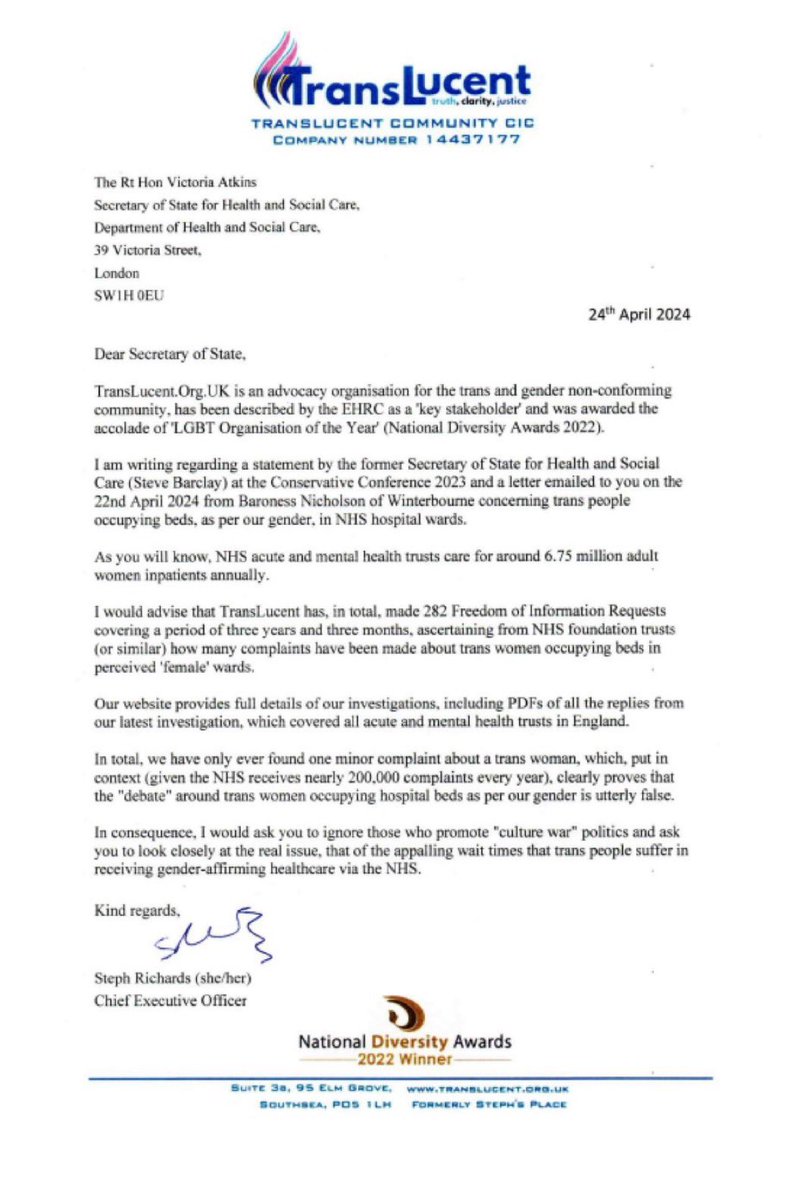 India Willoughby (@indiawilloughby) on Twitter photo While Evangelical <a href="/wesstreeting/">Wes Streeting</a> continues to turn the NHS into a trans torture organisation - from practising conversion therapy to implementing segregation on the grounds of “danger and dignity” - here’s the truth from <a href="/TransLucent_Org/">www.TransLucent.Org.UK</a> :
⭐️282 Freedom of Info requests to NHS While Evangelical <a href="/wesstreeting/">Wes Streeting</a> continues to turn the NHS into a trans torture organisation - from practising conversion therapy to implementing segregation on the grounds of “danger and dignity” - here’s the truth from <a href="/TransLucent_Org/">www.TransLucent.Org.UK</a> :
⭐️282 Freedom of Info requests to NHS