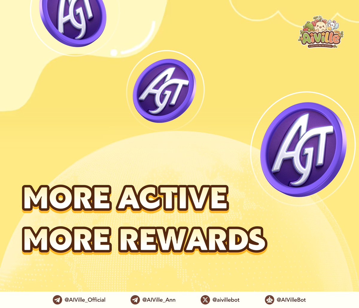 aivillebot's tweet photo. Big News for YOU, Feel Free to Gather $AGT

💡Tips for maximizing your rewards:
1⃣Stay engaged on a daily basis: https://t.co/Cw8nsOj7kL

2⃣ Actively join in Season 2 $AGT Airdrop, engage, and complete tasks: https://t.co/lLKFeBlpHY

🤑With #AIVille, your contributions are always acknowledged!

💰Are you prepared to gather more $AGT? What events you expect with our AI in the game? Comments below👇

#AGT #AIVille #AIVilleonBinance #BNBchain #Airdrop #Giveaway