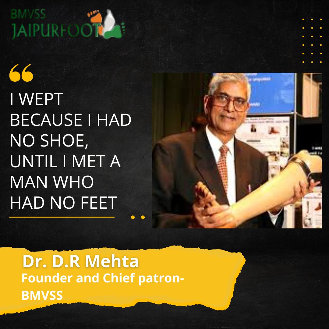 At Jaipur Foot, we’re reminded daily that mobility is dignity, and hope walks on every limb we fit.
our efforts continue to shape the lives of millions!

#JaipurFoot #MobilityForAll #SocialImpact #NonProfit #TuesdayThoughts #DrMehta #Inspiration #DisabilityInclusion #BMVSS