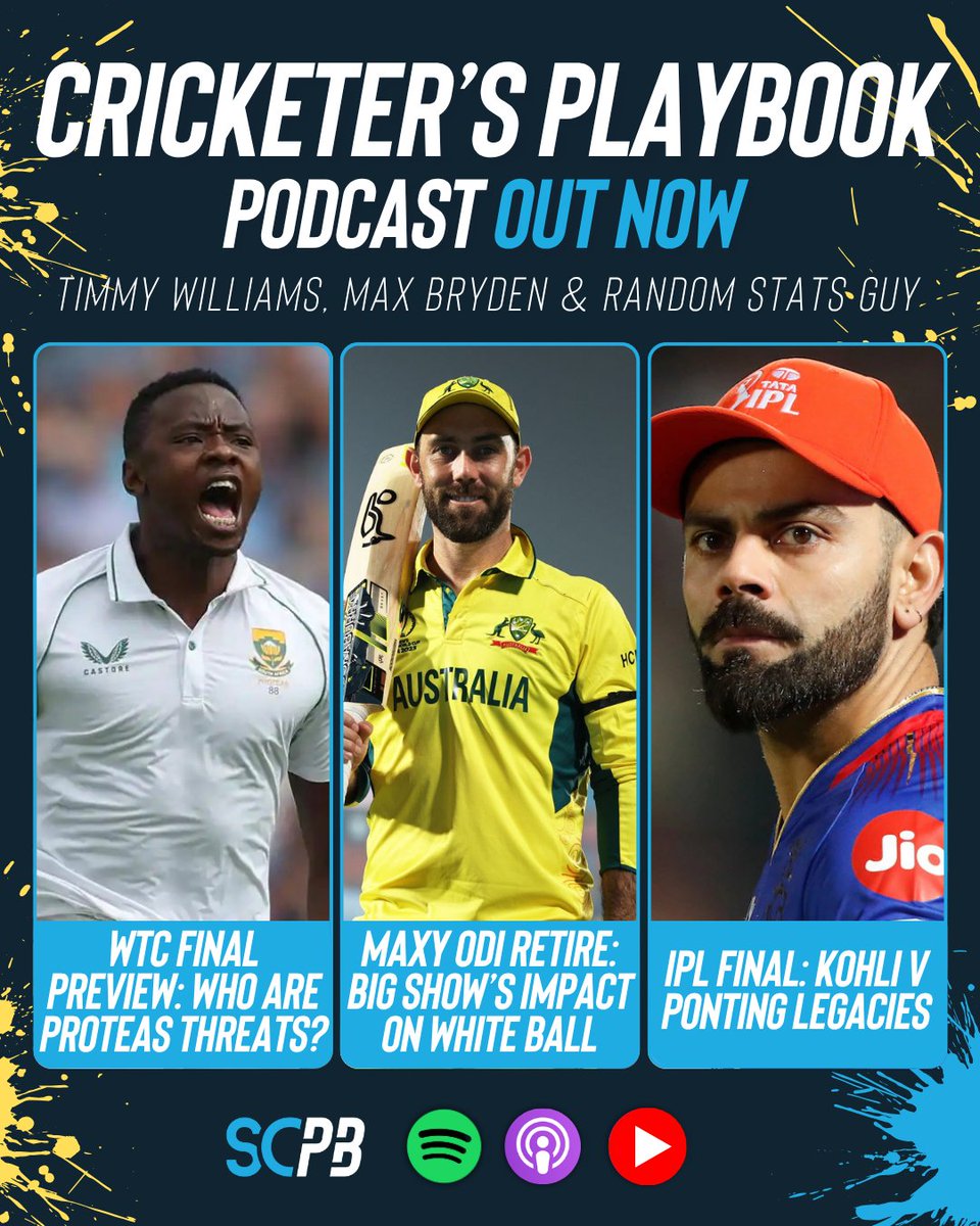 Our World Test Championship final preview is live, getting to know our threat to the Mace 🏆

The Cricketer's Playbook podcast with <a href="/timwill94/">Tim Williams</a>, <a href="/max_smart/">Max Bryden</a> and <a href="/randostatsguy/">Random Stats Guy</a> is live on YouTube &amp; Apple/Spotify 📺 shorturl.at/foLBT