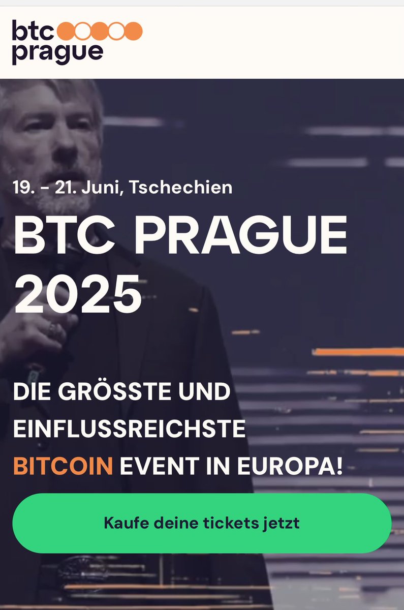Bitfluencers (@21bitfluencers) on Twitter photo Komm zu den Bitfluencers und hunderten von Plebs, Buildern und Educators auf Europas größter Bitcoin-Konferenz <a href="/BTCPrague/">BTC Prague</a>⚡️
🎟️ Spare 10 % mit dem Code BITFLUENCERS
➕ Extra 5 % Rabatt bei Zahlung mit Bitcoin
📍 19.–21. Juni 2025 | Prag
👉 pages.btcprague.com/de/kaufe-jetzt… Komm zu den Bitfluencers und hunderten von Plebs, Buildern und Educators auf Europas größter Bitcoin-Konferenz <a href="/BTCPrague/">BTC Prague</a>⚡️
🎟️ Spare 10 % mit dem Code BITFLUENCERS
➕ Extra 5 % Rabatt bei Zahlung mit Bitcoin
📍 19.–21. Juni 2025 | Prag
👉 pages.btcprague.com/de/kaufe-jetzt…