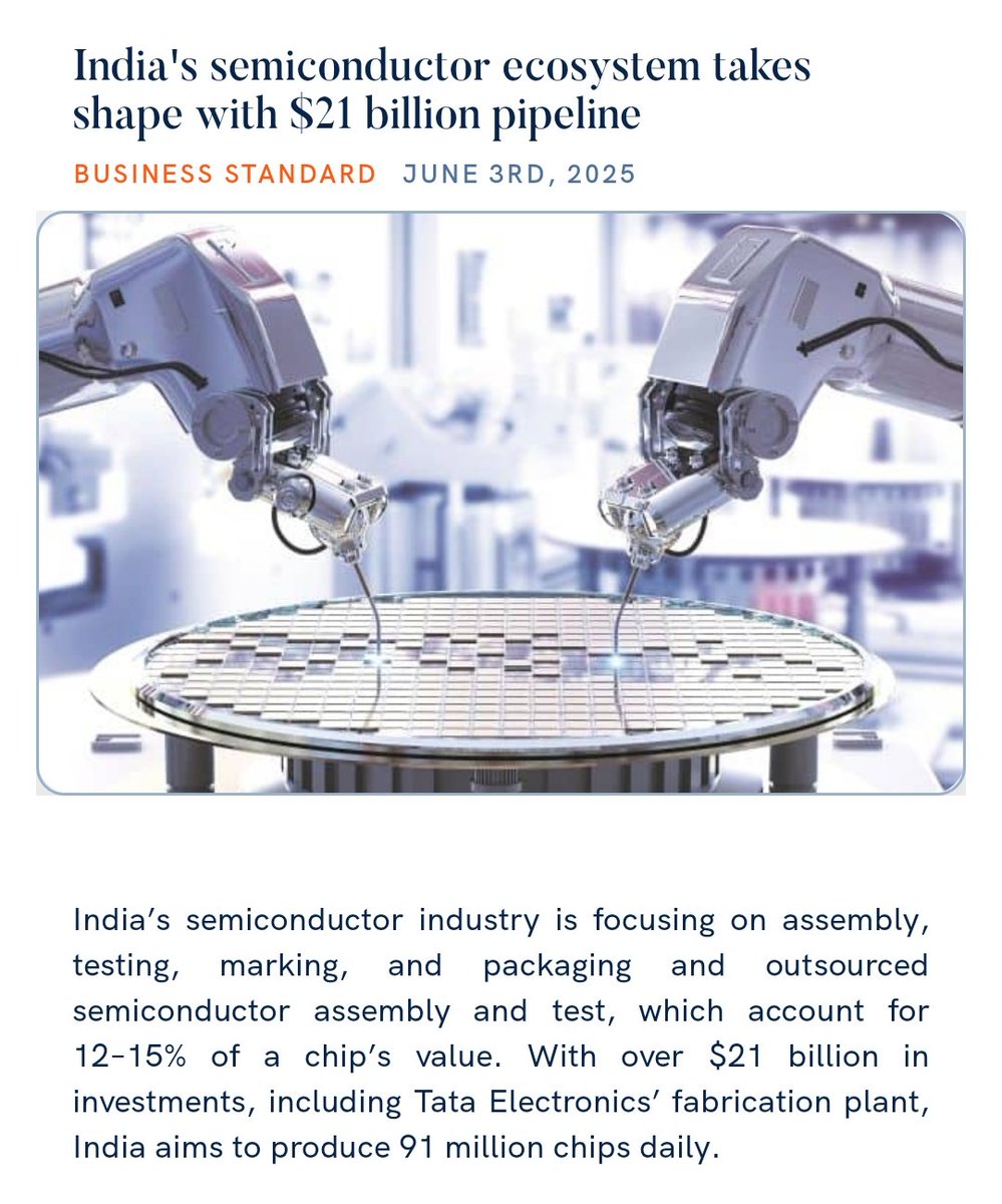 India's semiconductor ecosystem takes shape with $21 billion pipeline
business-standard.com/technology/tec… 

via NaMo App