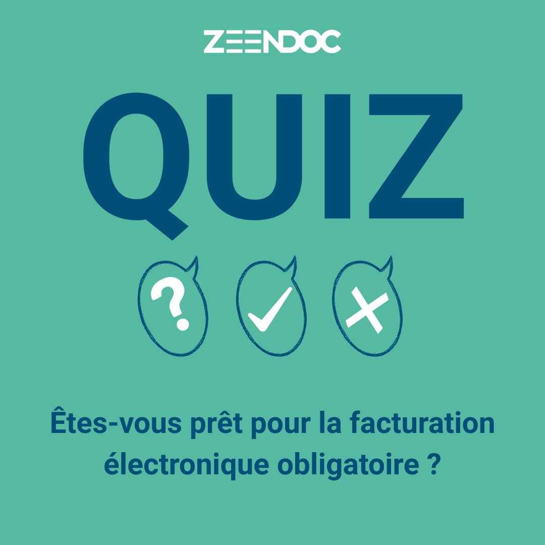 🚨 Facturation électronique obligatoire : êtes-vous vraiment prêt pour 2026 ?

👇 Prêt à relever le défi ? Cliquez ici pour lancer le quiz : zeendoc.com/facture-electr…

#FacturationÉlectronique #TransformationDigitale #Quiz #Entreprises #Conformité #2026