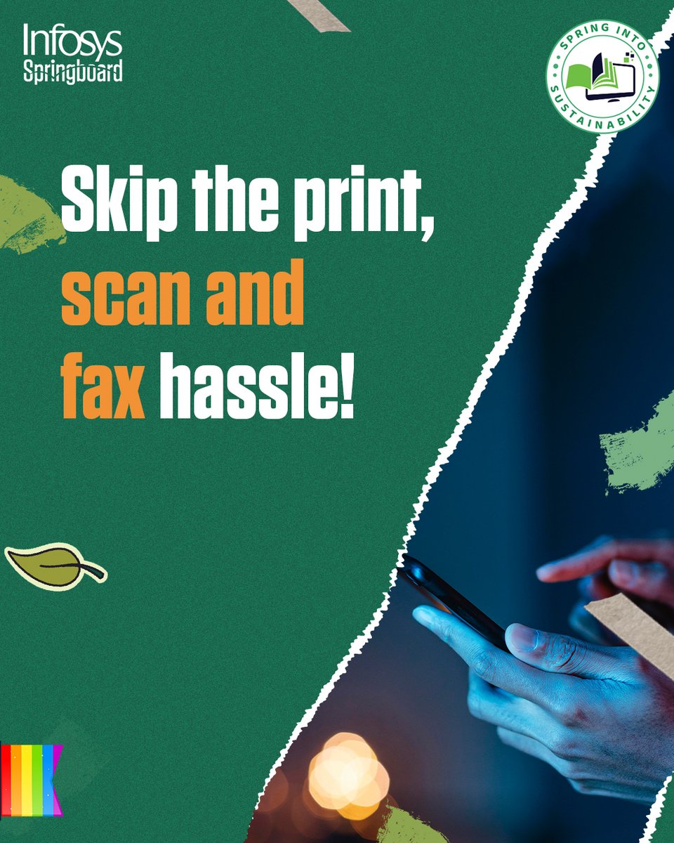 InfySpringboard's tweet image. Skip the printing and scanning—sign digitally with DocuSign or Adobe Sign. Quick, eco-friendly, and secure!

#GoPaperless #DigitalSignatures #SpringIntoSustainability