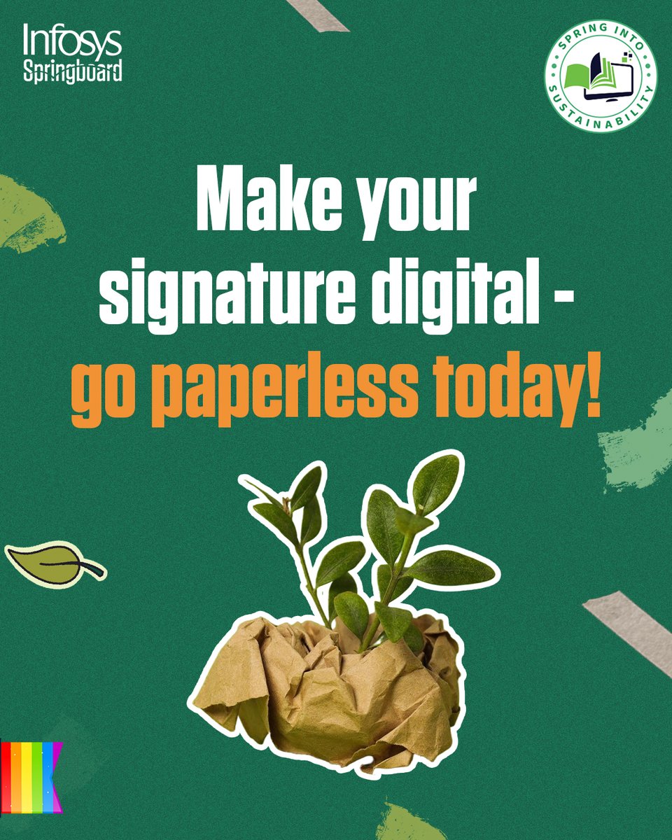 InfySpringboard's tweet image. Skip the printing and scanning—sign digitally with DocuSign or Adobe Sign. Quick, eco-friendly, and secure!

#GoPaperless #DigitalSignatures #SpringIntoSustainability