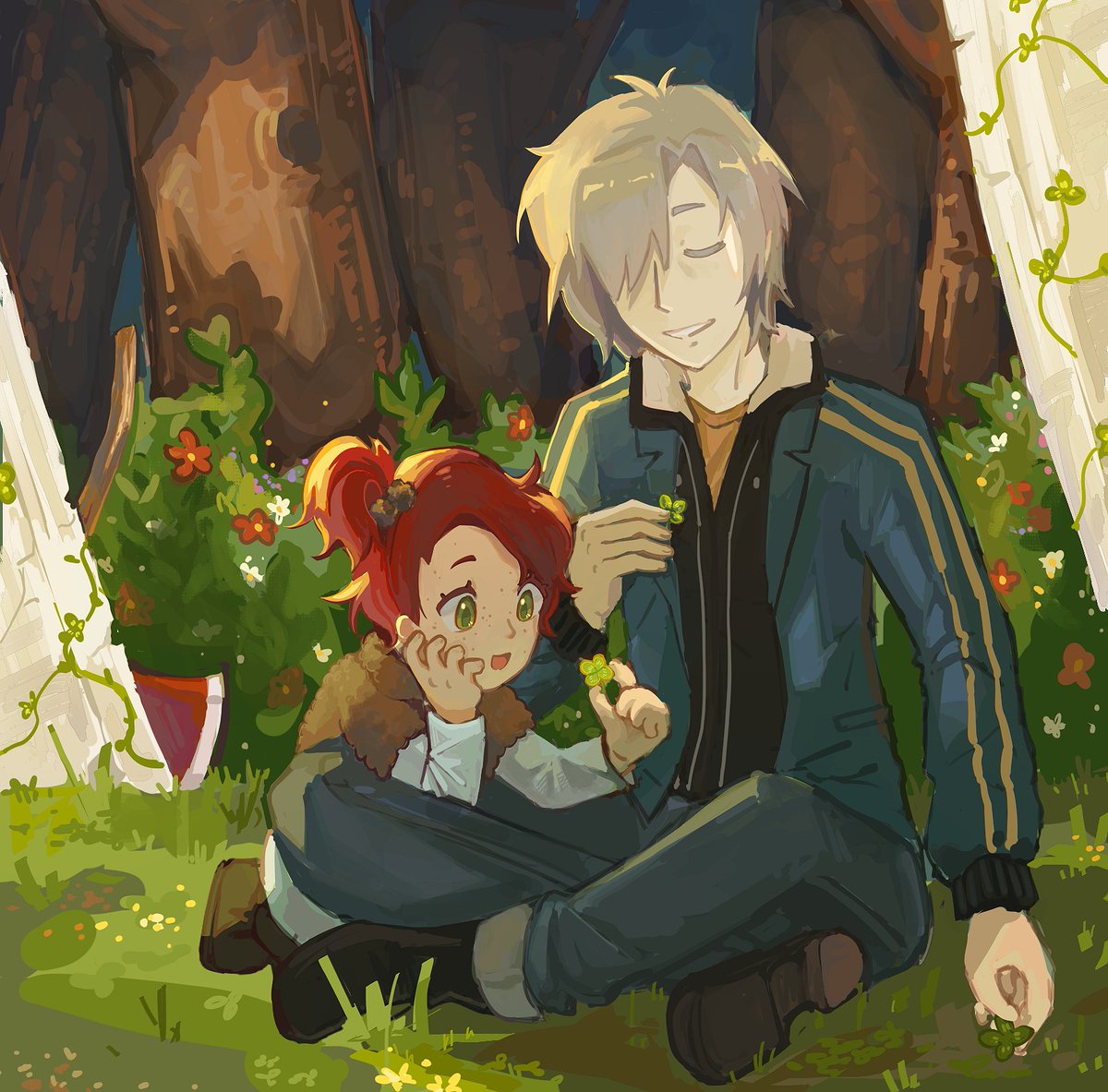 Fuzziki's tweet image. snake and clover #zeroescape