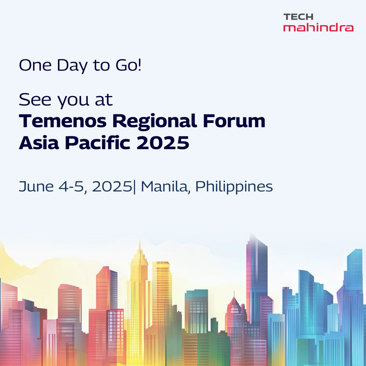 tech_mahindra's tweet image. Join @tech_mahindra at @Temenos Regional Forum 2025: Asia Pacific, as we dive into the future of #banking - where digital #CoreModernization, #AI-powered agility, and #cloud-native platforms are transforming the industry landscape.

As the countdown begins, we’re all set to…