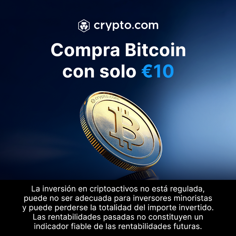 cryptocom's tweet photo. Compra criptomonedas con solo €10 en Crypto․com
