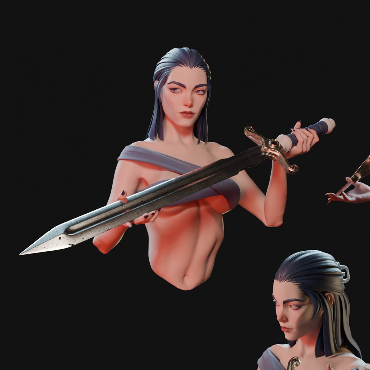 Sentruos's tweet photo. WIP. Trying out some sculpting and basic rigging #b3d https://t.co/SZecEF1ozT
