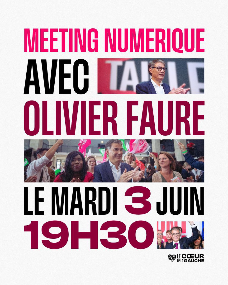 Sébastien Vincini (@sebvincini) on Twitter photo Rendez-vous ce soir pour un meeting numérique autour de <a href="/faureolivier/">Olivier Faure</a> ✊🌹
C'est ici : youtube.com/live/IE-ohQKHS…
<a href="/coeurdelagauche/">Le Coeur de la gauche !</a> Rendez-vous ce soir pour un meeting numérique autour de <a href="/faureolivier/">Olivier Faure</a> ✊🌹
C'est ici : youtube.com/live/IE-ohQKHS…
<a href="/coeurdelagauche/">Le Coeur de la gauche !</a>