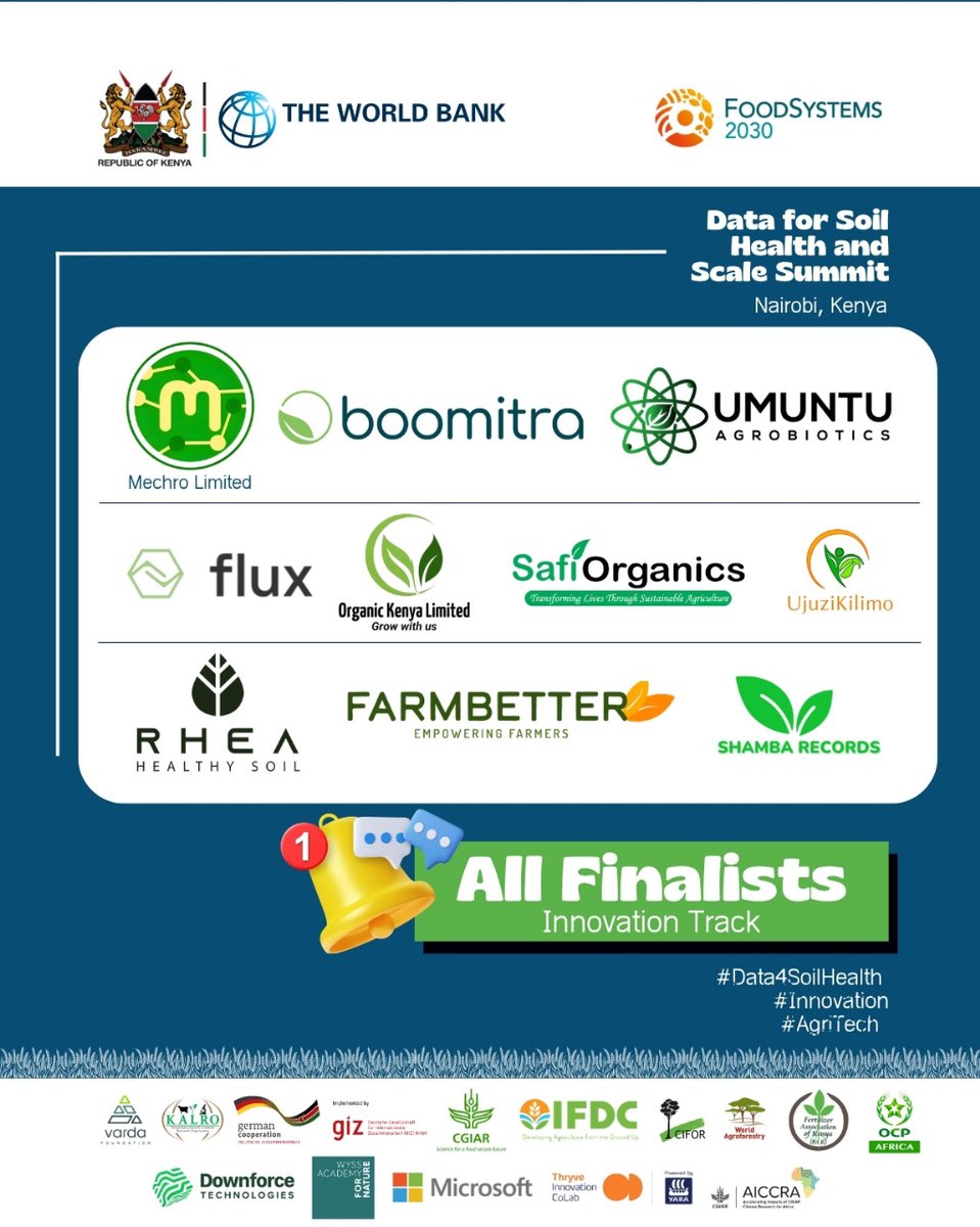 🚀 Meet all the Data and Innovation Track finalists of the #Data4SoilHealth Challenge 2025!

Both the Data Challenge and the Innovation Challenge focuses on soil Health, envisioning a future where technology and data science drive sustainable agricultural growth.