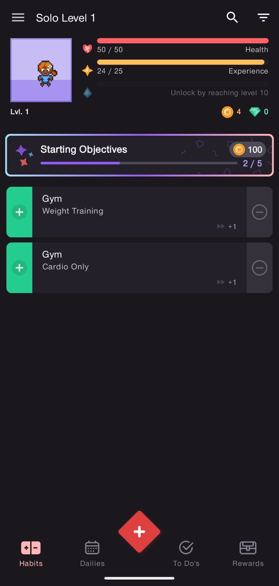parimal_extant's tweet image. This app lets you level up like Jin Woo from #SoloLeveling! @habitica thank you so much for making my life better!
#consistency #SelfCare