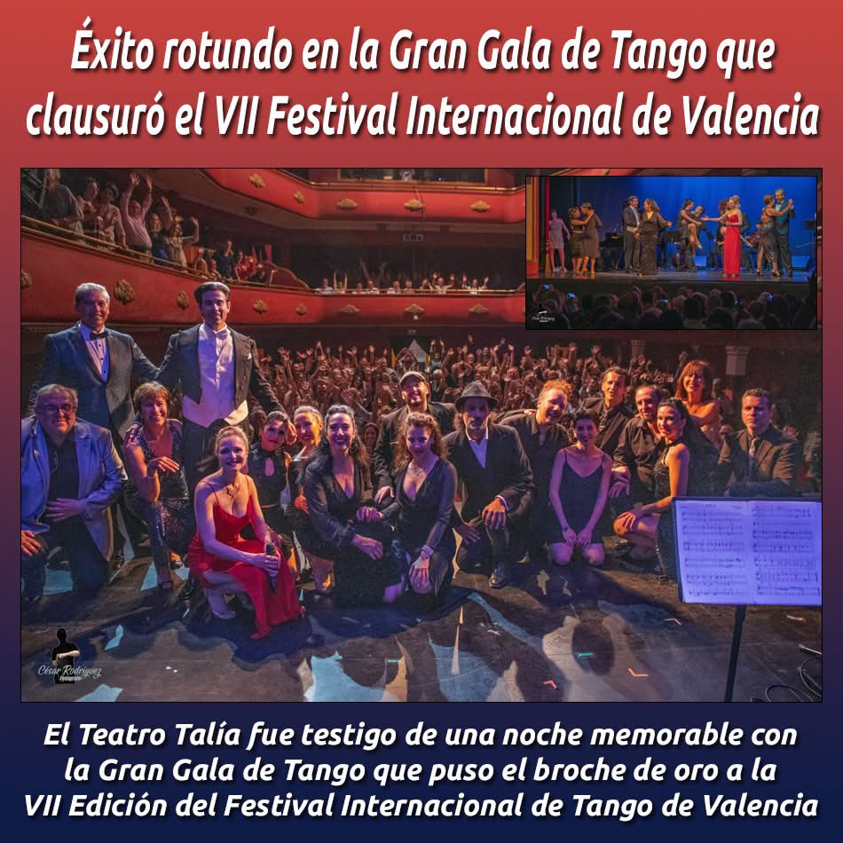 Así finalizaba la VII edición del Festival Internacional de Tango de València. Una gala inolvidable en el querido <a href="/teatretalia/">Teatre Talia</a> 

Muchas gracias a todos los que lo hicieron posible. 

Gracias <a href="/hosteleriaenvlc/">Hostelería en Valencia (Periódico Gastronómico)</a> por la difusión y por recoger esta hermosa crítica post festival