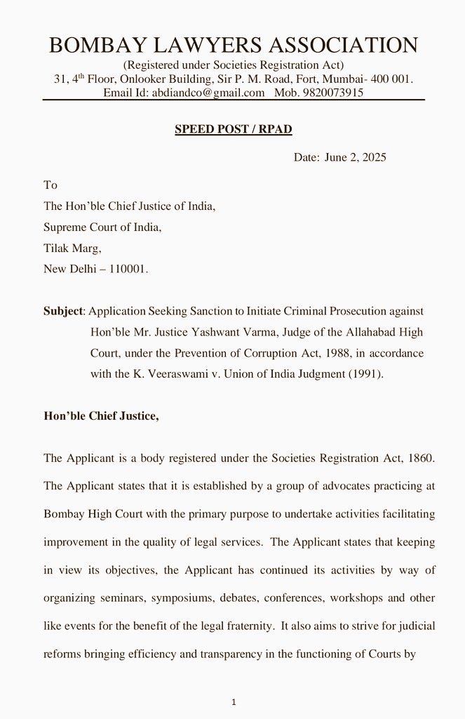 Bombay Lawyers Association has written to the CJI, requesting him to grant sanction to register a #FIR against #JusticeYashwantVarma , who has been in news after a pile of 'unauthorised currency' was found at his official residence in Delhi.

I am sure Mi Lords will not grant.😂