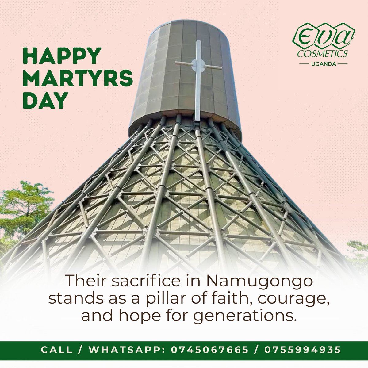 Their sacrifice in Namugongo stands as a pillar of faith, courage, and hope for generations.

#MartyrsDay2025 #EvaCosmeticsUg