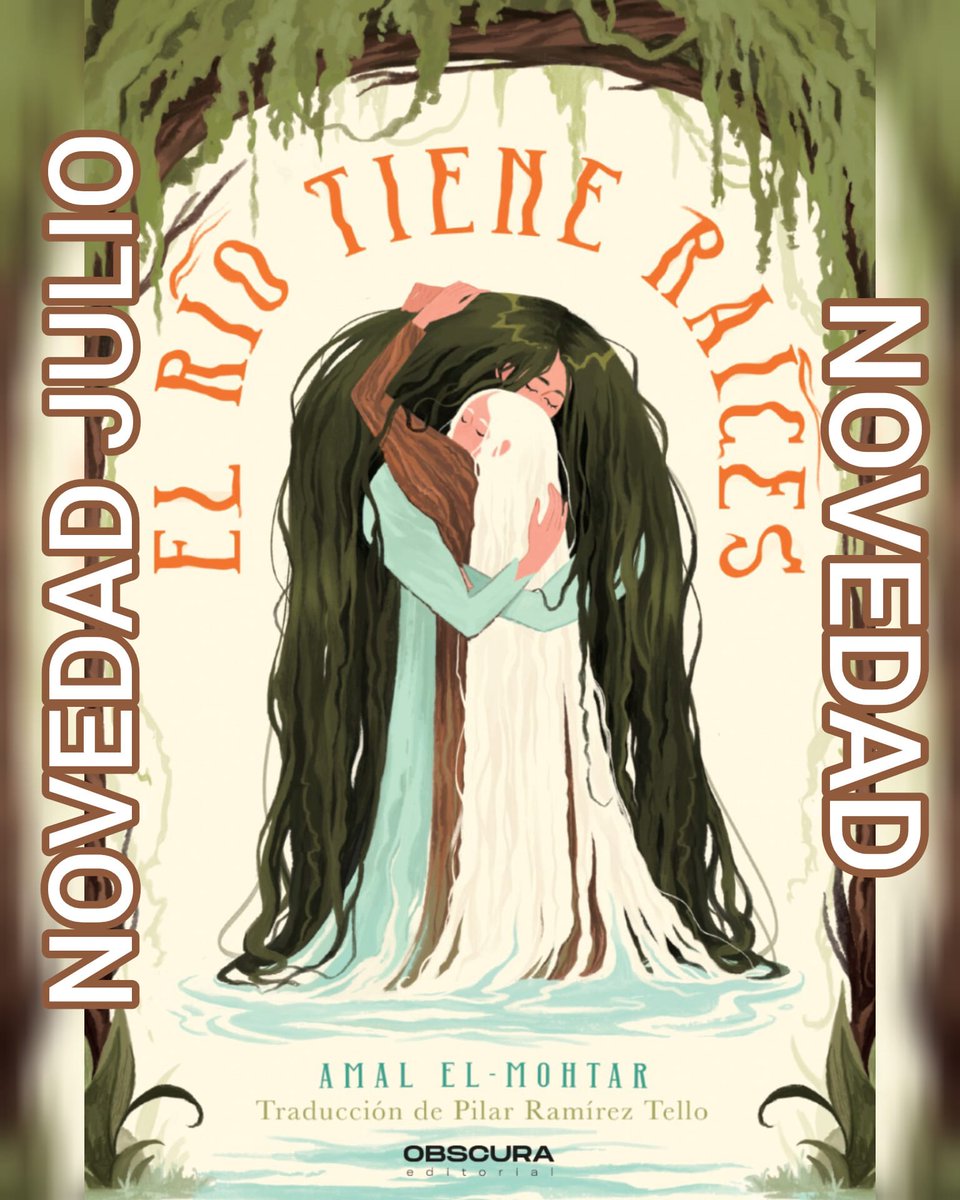 NOVEDAD PARA EL 2 DE JULIO: El río tiene raíces, de Amal El-Mohtar 
C/ traducción de Pilar Ramírez Tello 
Y cubierta de Marina Vidal
🦢🌱🦢🌱🦢 
Dime, ¿hay algo que la muerte no pueda vencer? 
Dos hermanas cantando hasta el amanecer. 
🦢🌱🦢🌱🦢