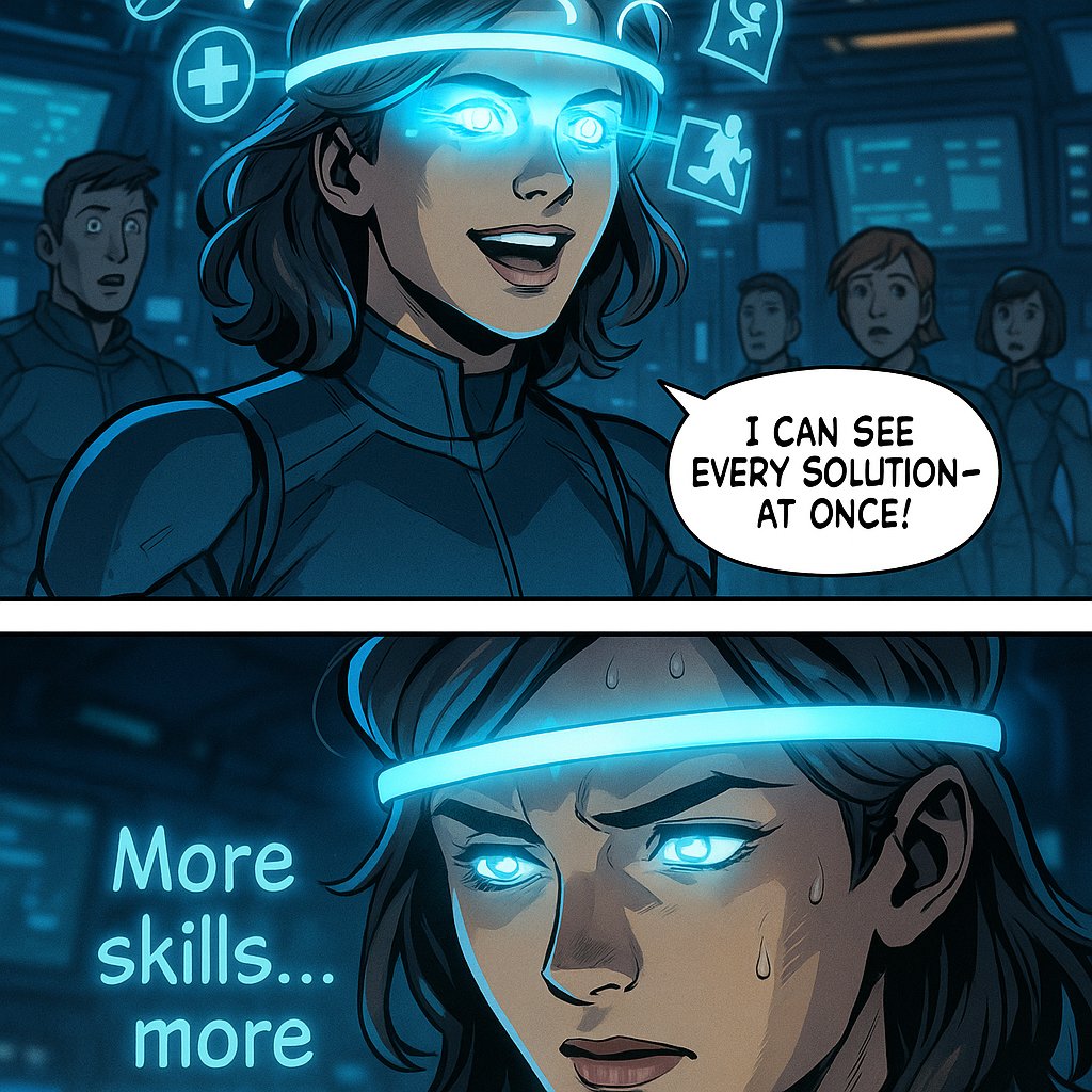 TapStarTycoon's tweet photo. #TapStarTycoon #Daily_Cipher
2025-06-08 Clue: MIND, SKILL, ENHANCE
Sci-Fi Mini Story
English:
When asteroid miners hit a dead end, Mira activated her neural enhancer—a sleek headband pulsing with light. Instantly, her mind sharpened, and dormant skills unlocked as if downloaded from a hidden archive. She coordinated the team with flawless strategy, every move perfectly timed. But with each use, the device whispered new temptations: “More skills... more power...” How far would she go to enhance her mind? 🧠⚡
Korean (한국어):
소행성 채굴 작업이 막혔을 때, 미라는 빛나는 신경 강화 헤드밴드를 켰다. 순간 머리가 맑아지고, 잠자던 스킬들이 깨어나며 마치 뇌에 새로 설치된 것처럼 능력이 확장됐다. 미라는 팀을 완벽하게 지휘했다. 그러나 사용할수록 헤드밴드는 속삭였다. “더 많은 스킬… 더 큰 힘…” 미라는 어디까지 강화될 수 있을까? 🧠⚡
Vietnamese (Tiếng Việt):
Khi việc khai thác tiểu hành tinh gặp bế tắc, Mira kích hoạt băng đô tăng cường thần kinh của mình—dải đèn phát sáng quanh đầu. Ngay lập tức, trí óc cô trở nên sắc bén, kỹ năng mới như vừa được tải về não. Mira chỉ huy đội với chiến thuật hoàn hảo, mọi động tác đều chính xác. Nhưng mỗi lần sử dụng, thiết bị lại thì thầm: “Nhiều kỹ năng hơn… nhiều sức mạnh hơn…” Mira sẽ đi xa đến đâu để nâng cao trí tuệ? 🧠⚡
Japanese (日本語):
小惑星採掘で行き詰まったとき、ミラは光る神経強化ヘッドバンドを作動させた。瞬時に頭が冴え渡り、眠っていたスキルがまるでダウンロードされたかのように解放された。ミラは完璧な戦術でチームを指揮した。しかし使うたび、ヘッドバンドはささやく。「もっとスキルを…もっと力を…」ミラの精神はどこまで強化されるのだろうか?🧠⚡