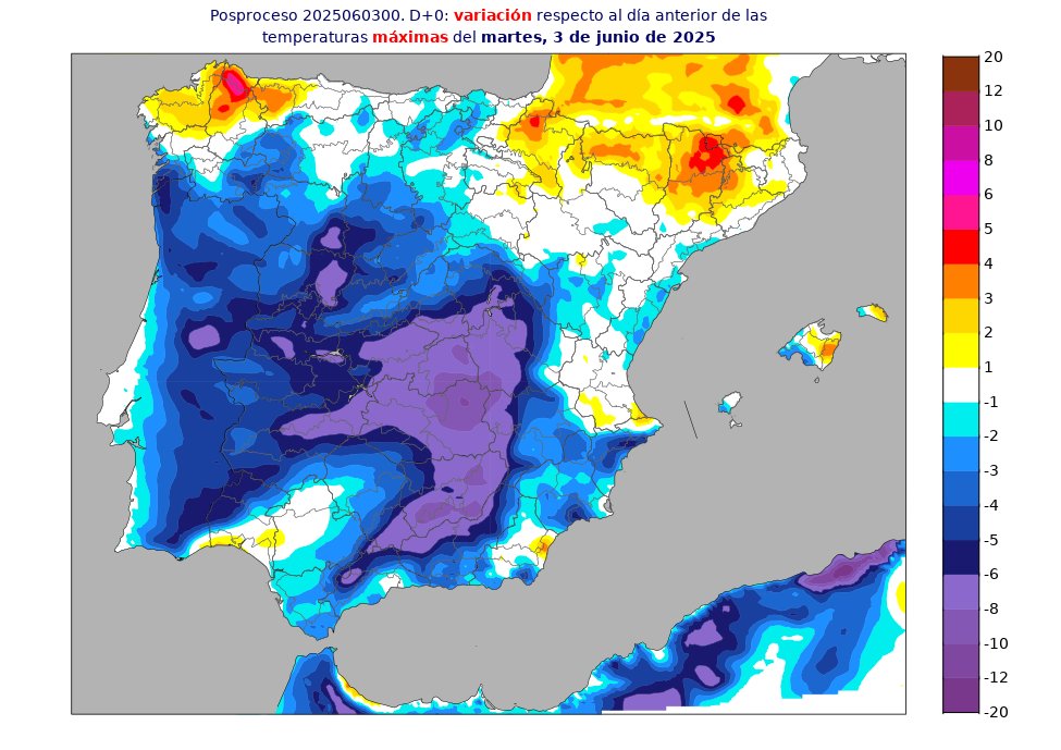 Hoy martes, existe inestabilidad que se manifestará en Andalucía con algunos chubascos locales, especialmente en las sierras del norte durante la tarde. Flujo del oeste y bajada de temperaturas.