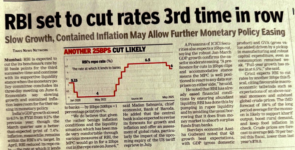 CA Chirag Chauhan (@cachirag) on Twitter photo Thank you <a href="/RBI/">ReserveBankOfIndia</a> for reducing interest, as i posted in March!
RBI reduce interest rate by 50 bps and now with additional 25 bps it will be 75 bps
In next few months i am sure RBI will have another rate cut
Hope even FM of states reduce VAT on petrol abs diesel Thank you <a href="/RBI/">ReserveBankOfIndia</a> for reducing interest, as i posted in March!
RBI reduce interest rate by 50 bps and now with additional 25 bps it will be 75 bps
In next few months i am sure RBI will have another rate cut
Hope even FM of states reduce VAT on petrol abs diesel