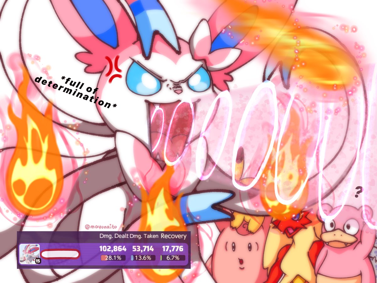 for the first time in a while I dealt 100k dmg with sylveon  ( I do play with rage at the time to bag some w’s, realizing how messy the solo que is ).

    want to express my rage thru art😳 , and special thanks to the randos who knew what to do; so I include u guys #PokemonUNITE
