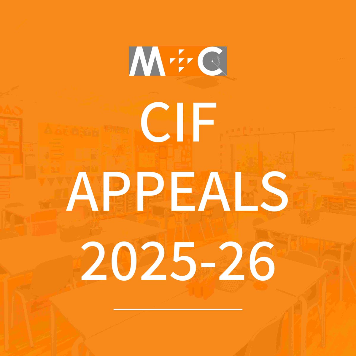 CIF Appeals 2025/26 Deadline: Monday 23rd June 2025

Read more on the CIF Appeals Process 2025/26 at: mcessex.co.uk/2025/06/03/cif…

#CIF #CIF2025 #CIFAppeals