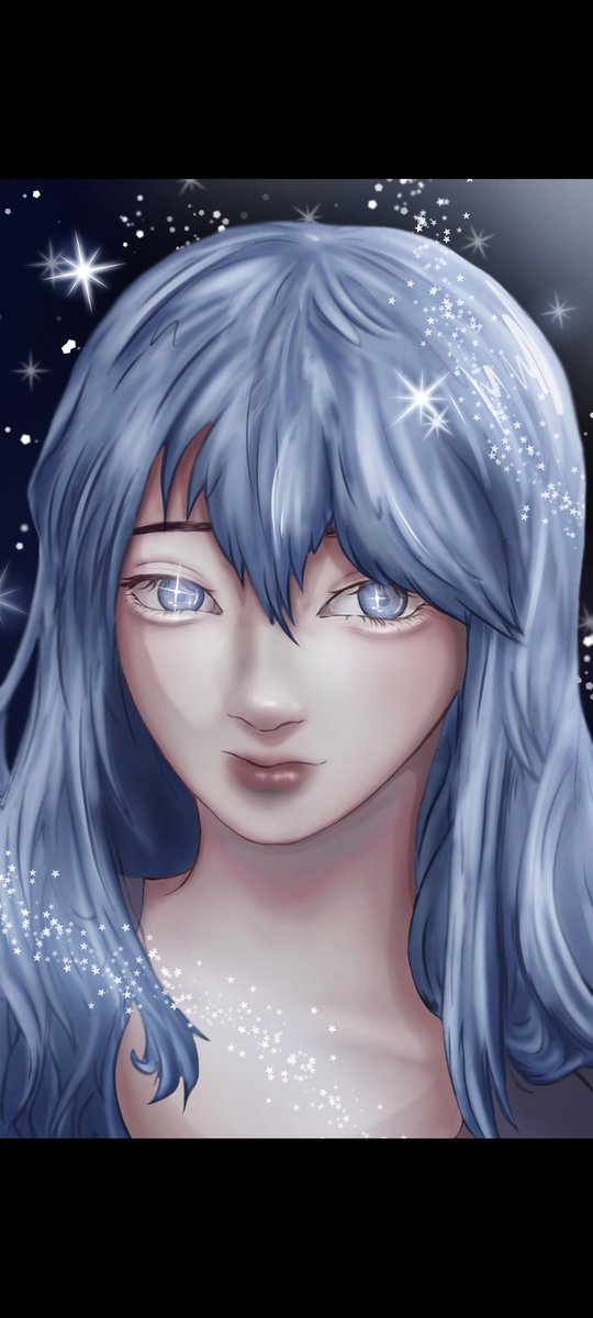 OC Drawing!! tried a new rendering style, what do yall think? 🤔