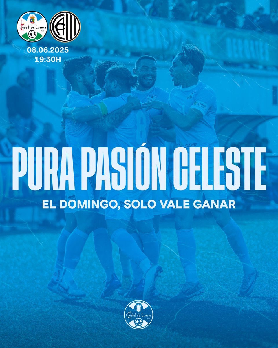 🔵 𝘼𝙁𝙄𝘾𝙄𝙊𝙉 | El domingo, acude al Estadio Ciudad de Lucena con una prenda azul... ¡Démosle el máximo color a la grada! Nuestro fortín será más 𝗰𝗲𝗹𝗲𝘀𝘁𝗲 que nunca... 💙

📲 Hazte con tu entrada de forma 𝗼𝗻𝗹𝗶𝗻𝗲 en: cdlucena.compralaentrada.com/eventos/15923/…