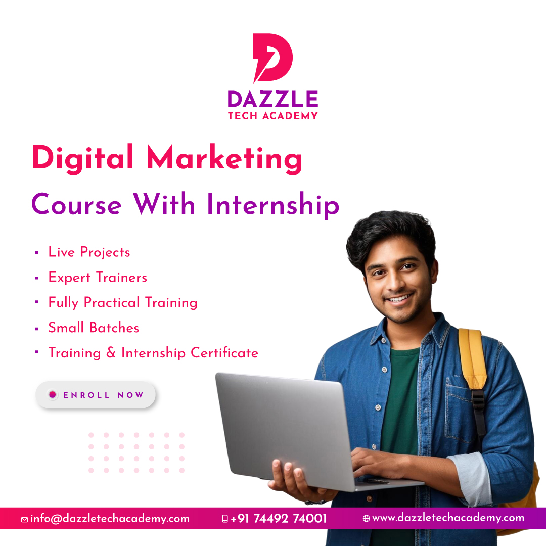 dazzleacademy's tweet photo. 📢 Launch your Digital Marketing career with hands-on training &amp; real internships!
💡 Live Projects | 👨‍🏫 Expert Mentors | 📜 Internship Certificate
🚀 Limited seats – Enroll now &amp; start your journey! 💼
For more details
📞 +91 74492 74001
#dazzletechacademy #dazzletechsolutions https://t.co/kKvUu8bM0f